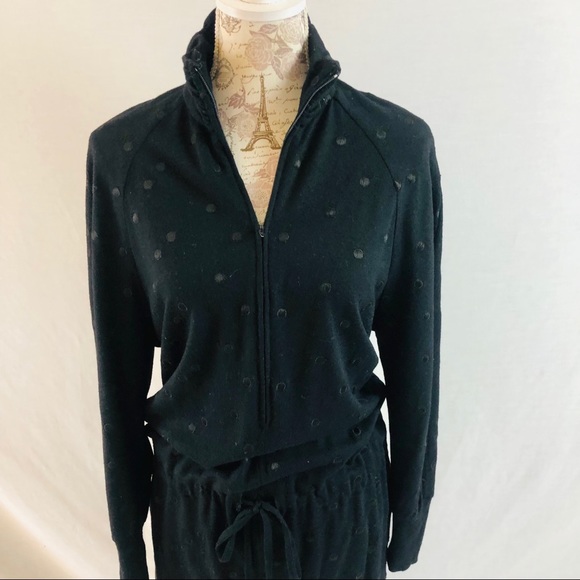 Vintage Chetta B Sherrie Bloom Peter Noviello Black Wool Dress Zip Turtleneck L - Picture 2 of 8